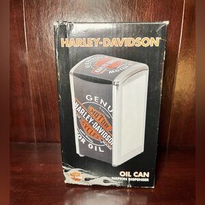 Harley-Davidson Oil Can Napkin Dispenser Vintage Style Chrome Trim NIB
